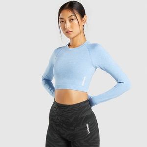 Gymshark ADAPT MARL SEAMLESS LONG SLEEVE CROP TOP